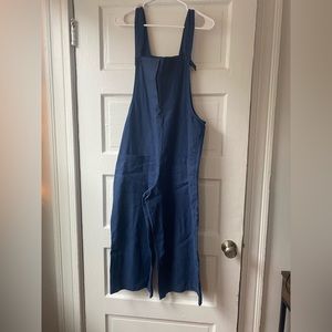 Blue Linen Overalls